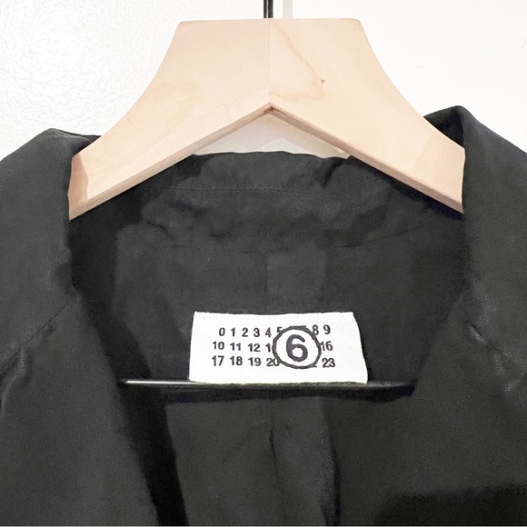 Maison Martin Margiela Black Cotton & Linen Button Front Blazer Jacket Size 40 - Picture 2 of 12